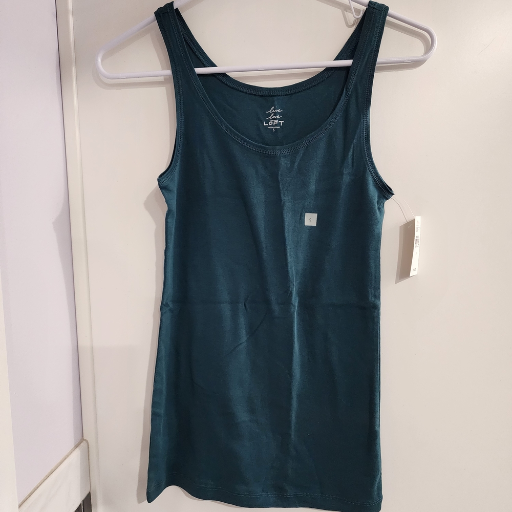 LOFT Teal Sleeveless Tank Top